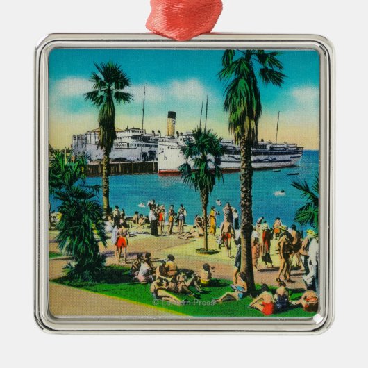 Langs het strand op AvalonCatalina Island, CA Metalen Ornament (Voorkant)