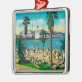 Langs het strand op AvalonCatalina Island, CA Metalen Ornament (Links)