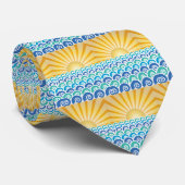 Langs het Waves Blue Stropdas (Opgerold)