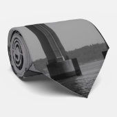 Langs Mackinac Bridge Grijswaarden Stropdas (Opgerold)