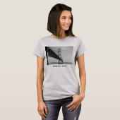 Langs Mackinac Bridge Grijswaarden T-shirt (Voorkant volledig)