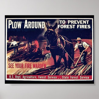 Langs om bosbranden te voorkomen poster