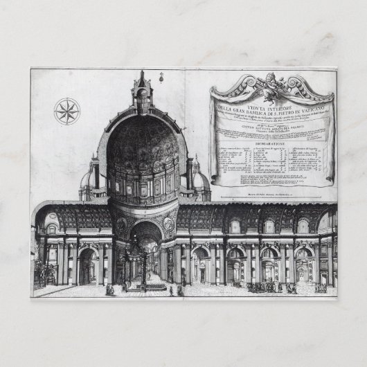 Langsdoorsnede van St. Peter's Briefkaart (Voorkant)