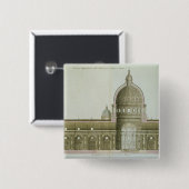 Langsdoorsnede van St. Peter's in Rome, Vierkante Button 5,1 Cm (Voorkant /achterkant)