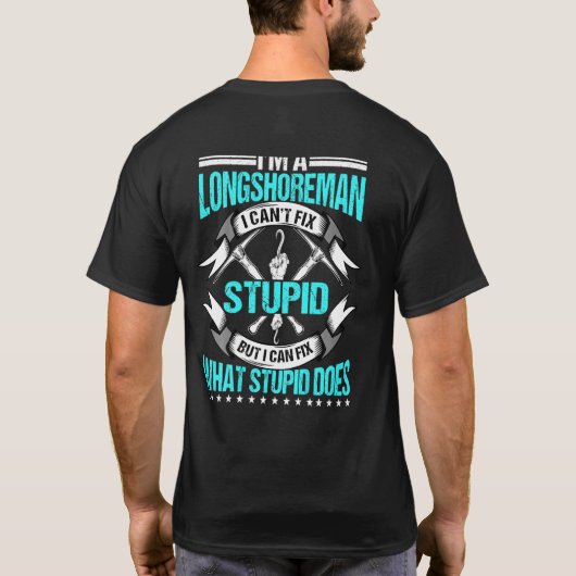 Langshoreman op de achterkant van kleding t-shirt (Achterkant)