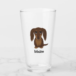 Langshund Dog - Aangepast Chocolade van Longhaire Glas