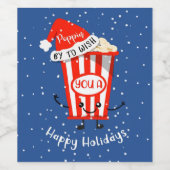 langskomen om je een prettige feestdagen kaart te  wijn etiket (Enkel label)