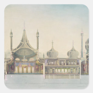 Langssectie (L tot R) Organ, Music Room, G Vierkante Sticker