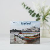 Langstaartboot in Bangkok en Thailand Briefkaart (Staand voorkant)