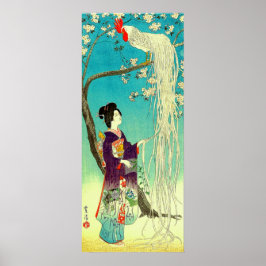 Langstaarthaan Onaga-dori Kasamatsu Shiro  Poster