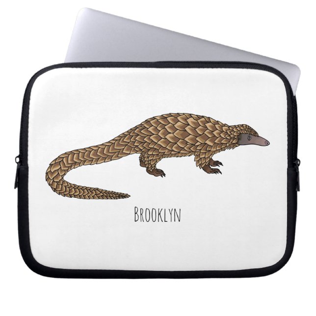 Langstaartpangoline cartoon laptop sleeve (Voorkant)