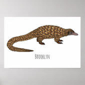 Langstaartpangoline cartoon poster (Voorkant)