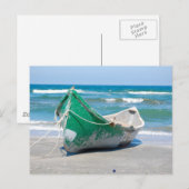 Langstboot607 Row-boot oceanische strandgolf Briefkaart (Voorkant / Achterkant)