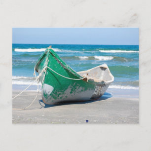 Langstboot607 Row-boot oceanische strandgolf Briefkaart