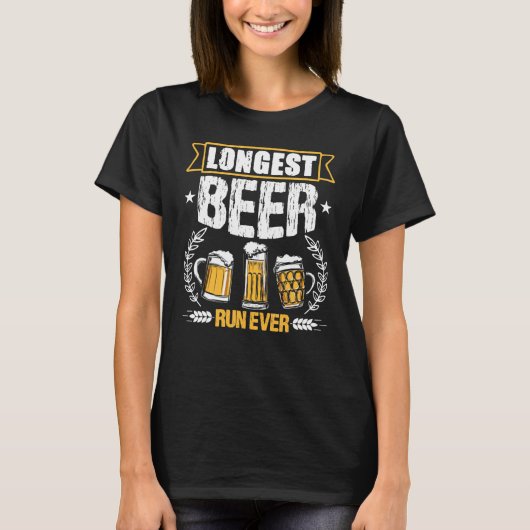 Langste bierrun ooit hardlopen t-shirt (Voorkant)
