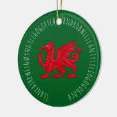 Langste Welshe woord Keramisch Ornament (Links)