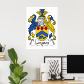 Langston Family Crest Poster (Thuiskantoor)