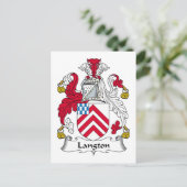 Langton Family Crest Briefkaart (Staand voorkant)