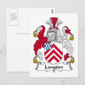 Langton Family Crest Briefkaart (Voorkant / Achterkant)