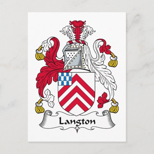 Langton Family Crest Briefkaart (Voorkant)