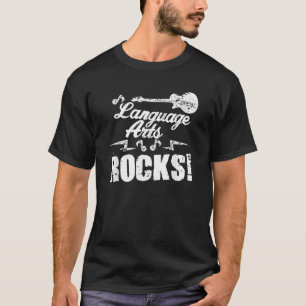 Language Arts Rocks School T Shirt voor docenten S