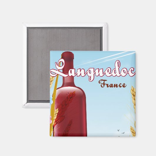 Languedoc Frankrijk reisposter Magneet (Voorkant / Achterkant)
