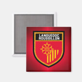 Languedoc-Roussillon Flag Magneet (Voorkant / Achterkant)