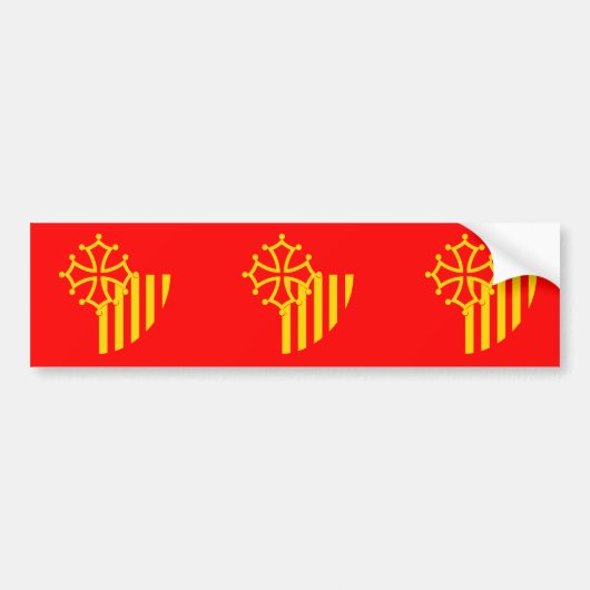 Languedoc Roussillon, Franse vlag Bumpersticker (Voorkant)