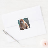 Langur Monkey Wildlife Animal Foto Vierkante Sticker (Envelop)