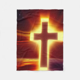 Langwerpend kruis op rode achtergrond fleece deken