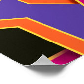 Langwerpgroen oranje en paars Geometrisch etnisch Poster (Hoek)