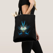 Langwerpige blauw schepping tote bag (Dichtbij)