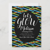 Langwerpige Confetti Neon gloeit donker Kaart (Voorkant)