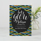 Langwerpige Confetti Neon gloeit donker Kaart (Staand voorkant)