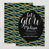 Langwerpige Confetti Neon gloeit donker Kaart (Voorkant / Achterkant)