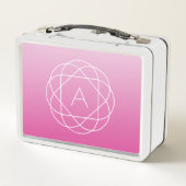 Langwerpige geometrische monogram | Roze zwoegde o (Achterkant)