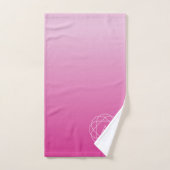 Langwerpige geometrische monogram | Roze zwoegde o Bad Handdoek (Handdoek)