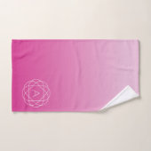 Langwerpige geometrische monogram | Roze zwoegde o Bad Handdoek (Handdoek)
