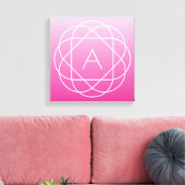 Langwerpige geometrische monogram | Roze zwoegde o Canvas Afdruk (Insitu (Woonkamer))