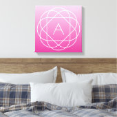 Langwerpige geometrische monogram | Roze zwoegde o Canvas Afdruk (Insitu (Slaapkamer))