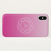 Langwerpige geometrische monogram | Roze zwoegde o Case-Mate iPhone Case (Achterkant (horizontaal))