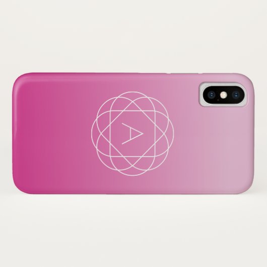 Langwerpige geometrische monogram | Roze zwoegde o Case-Mate iPhone Case (Achterkant (horizontaal))