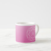 Langwerpige geometrische monogram | Roze zwoegde o Espresso Kop (Voorkant rechts)