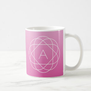 Langwerpige geometrische monogram Roze zwoegde o Koffiemok