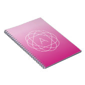 Langwerpige geometrische monogram | Roze zwoegde o Notitieboek (Rechterzijde)