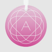 Langwerpige geometrische monogram | Roze zwoegde o Ornament (achterkant)