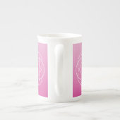 Langwerpige geometrische monogram | Roze zwoegde o Porselein Kop (Achterkant)