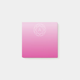 Langwerpige geometrische monogram | Roze zwoegde o Post-it® Notes