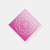Langwerpige geometrische monogram | Roze zwoegde o Servet (Hoek)
