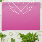 Langwerpige geometrische monogram | Roze zwoegde o Theedoek (Gevouwen)